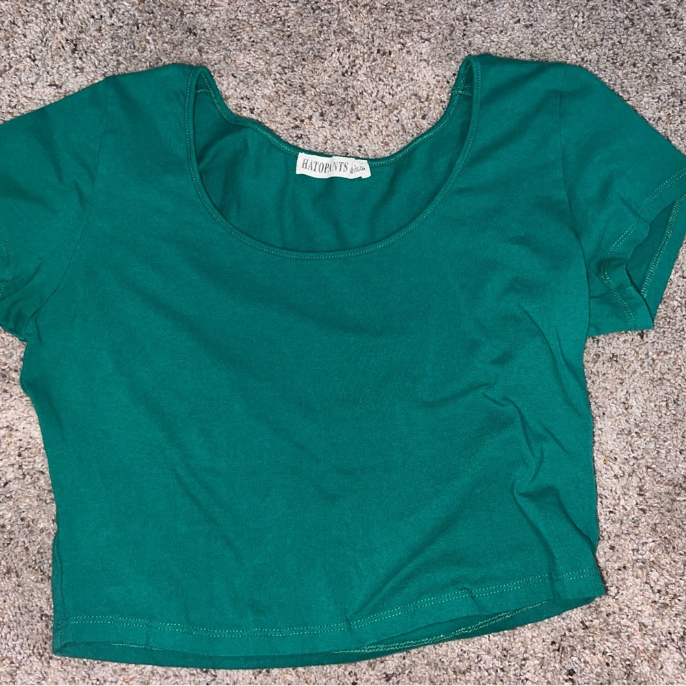 Green Crop Top